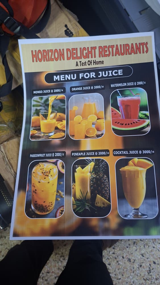 Menu for Beverages