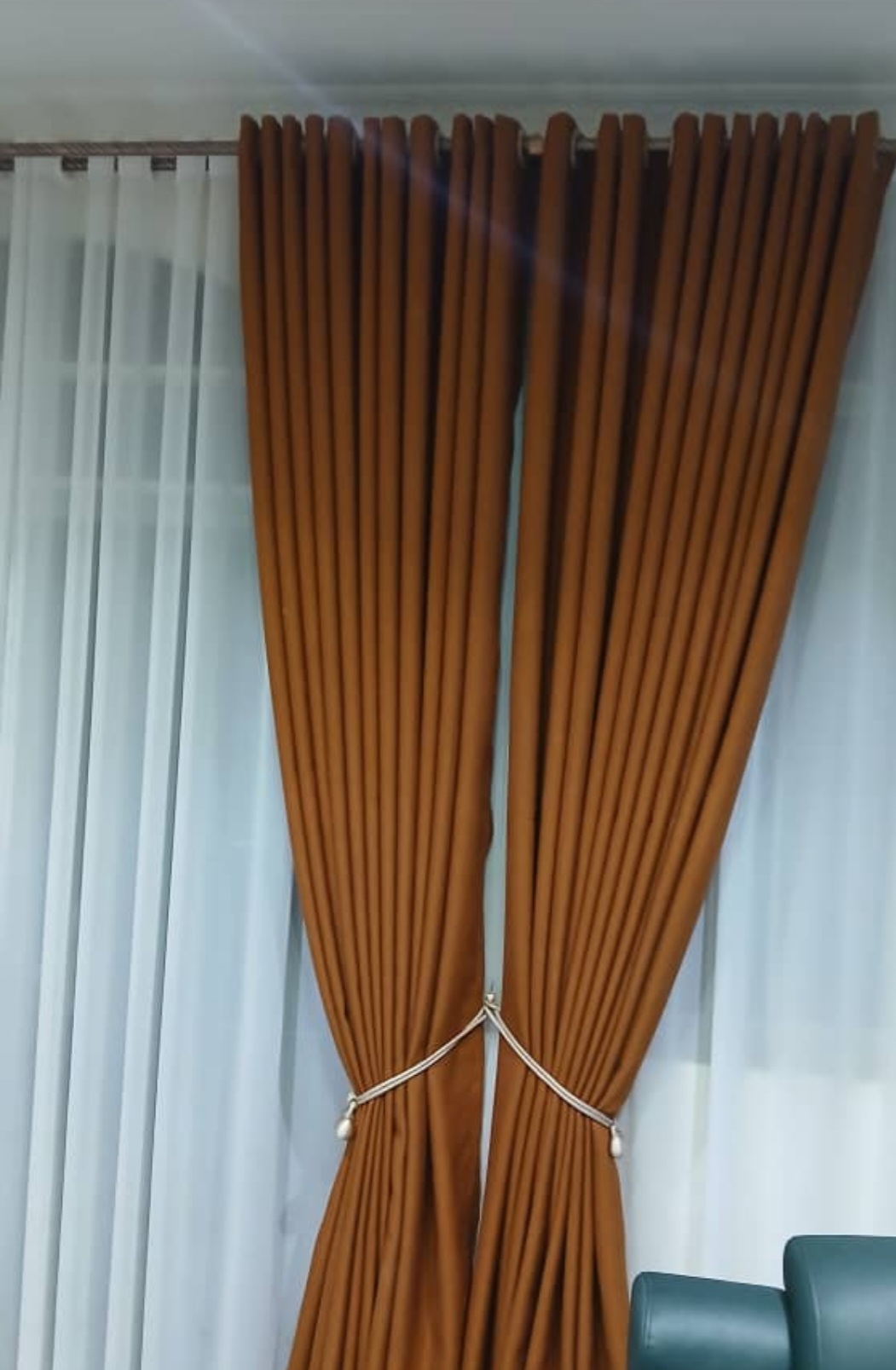 Burnt orange curtain