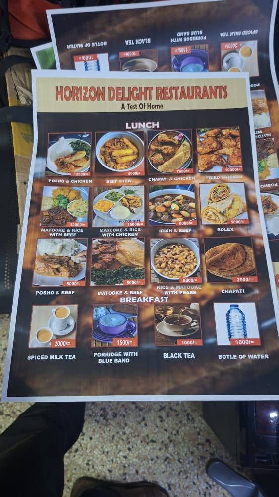 Menu for Dishes
