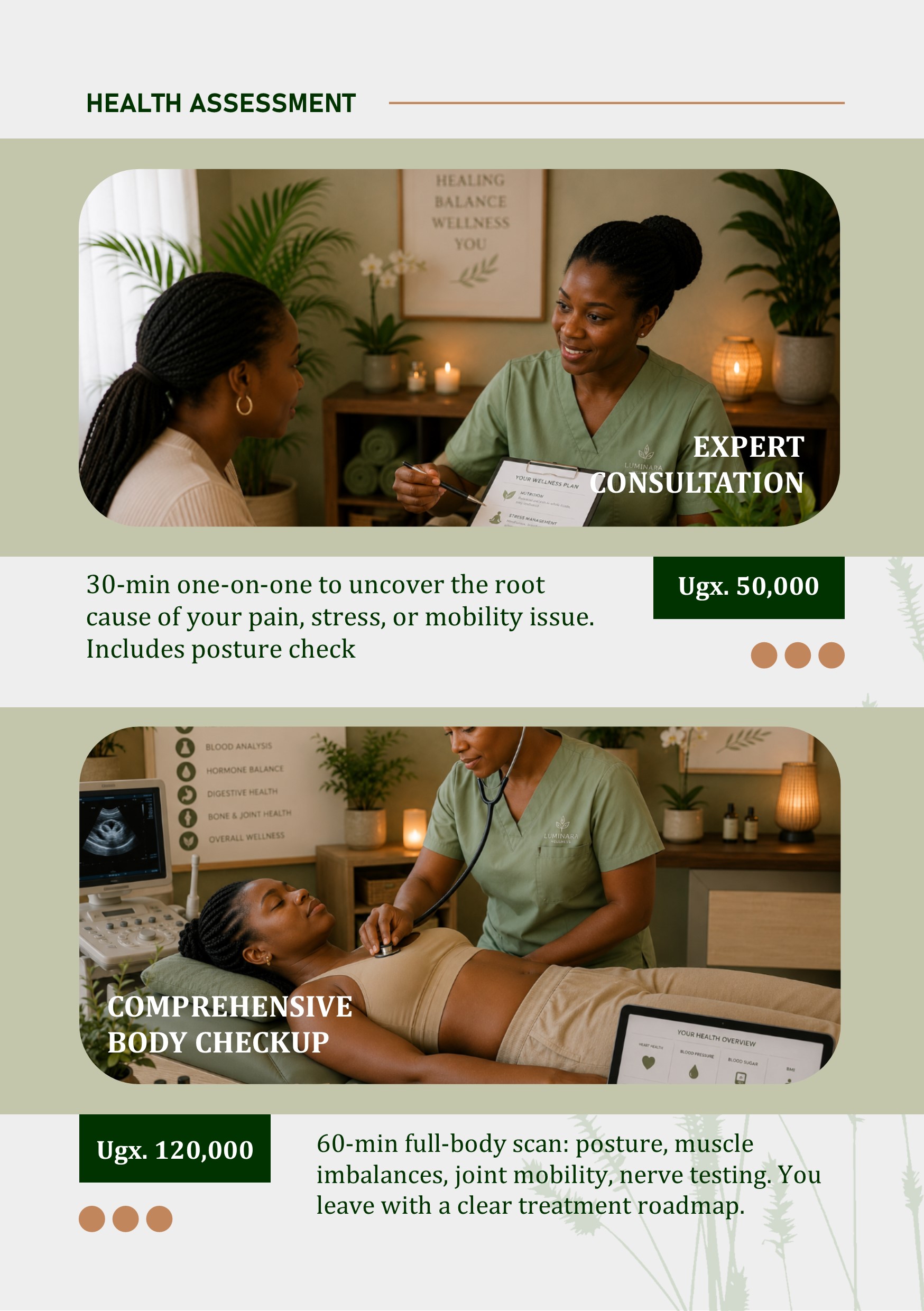 Comprehensive body check up. know about your body and keep it healthy. Remember your body carries you everywhere