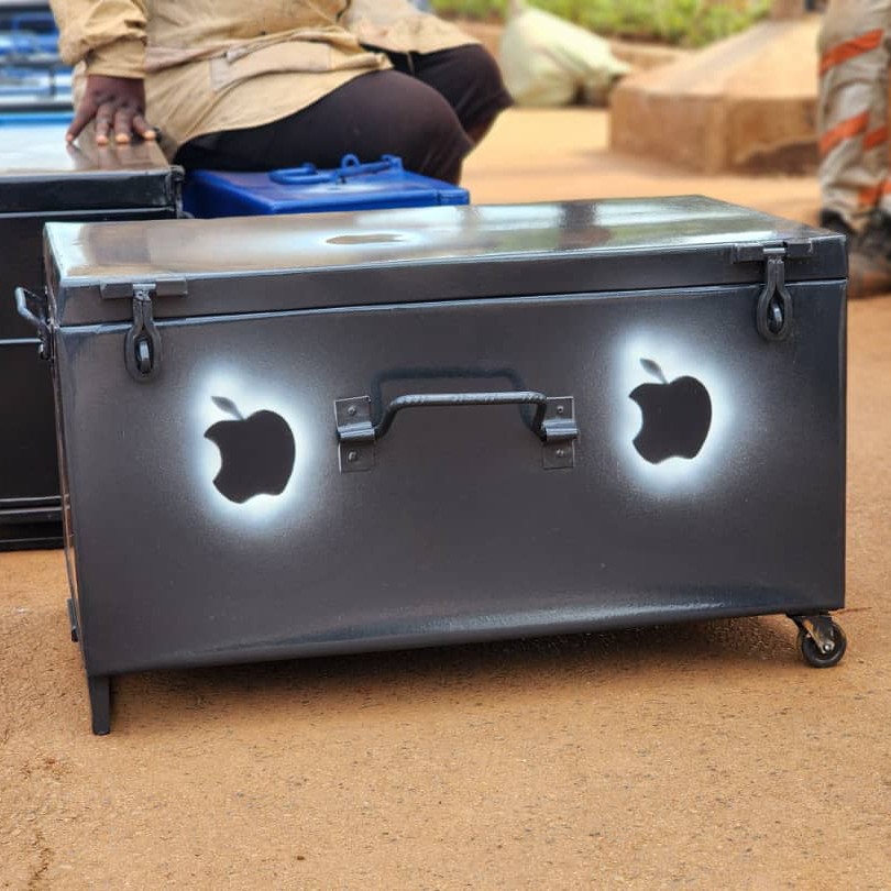 large medium size metal suitcases