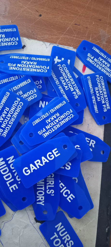 Key holders, name tags, door labels etc