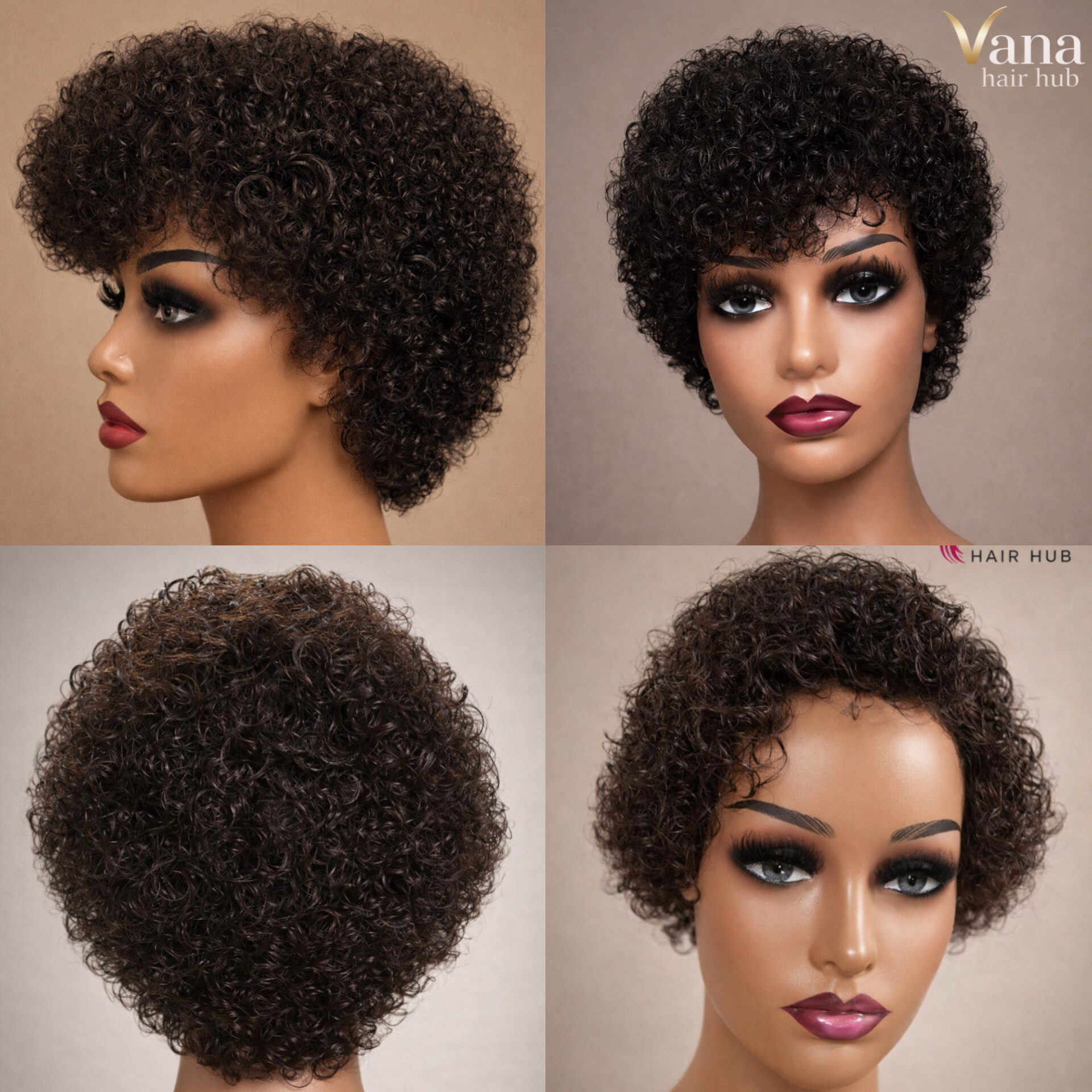 short cut afro ( human hair)
